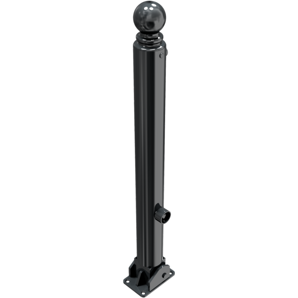 Ornamental bollard | Series 485B | � 82 mm | foldable, self-engaging lockto be fixed by plugs, with base plate 100 x 150 mm | with triangular locking mechanism acc. with DIN 3223 | without eyelet